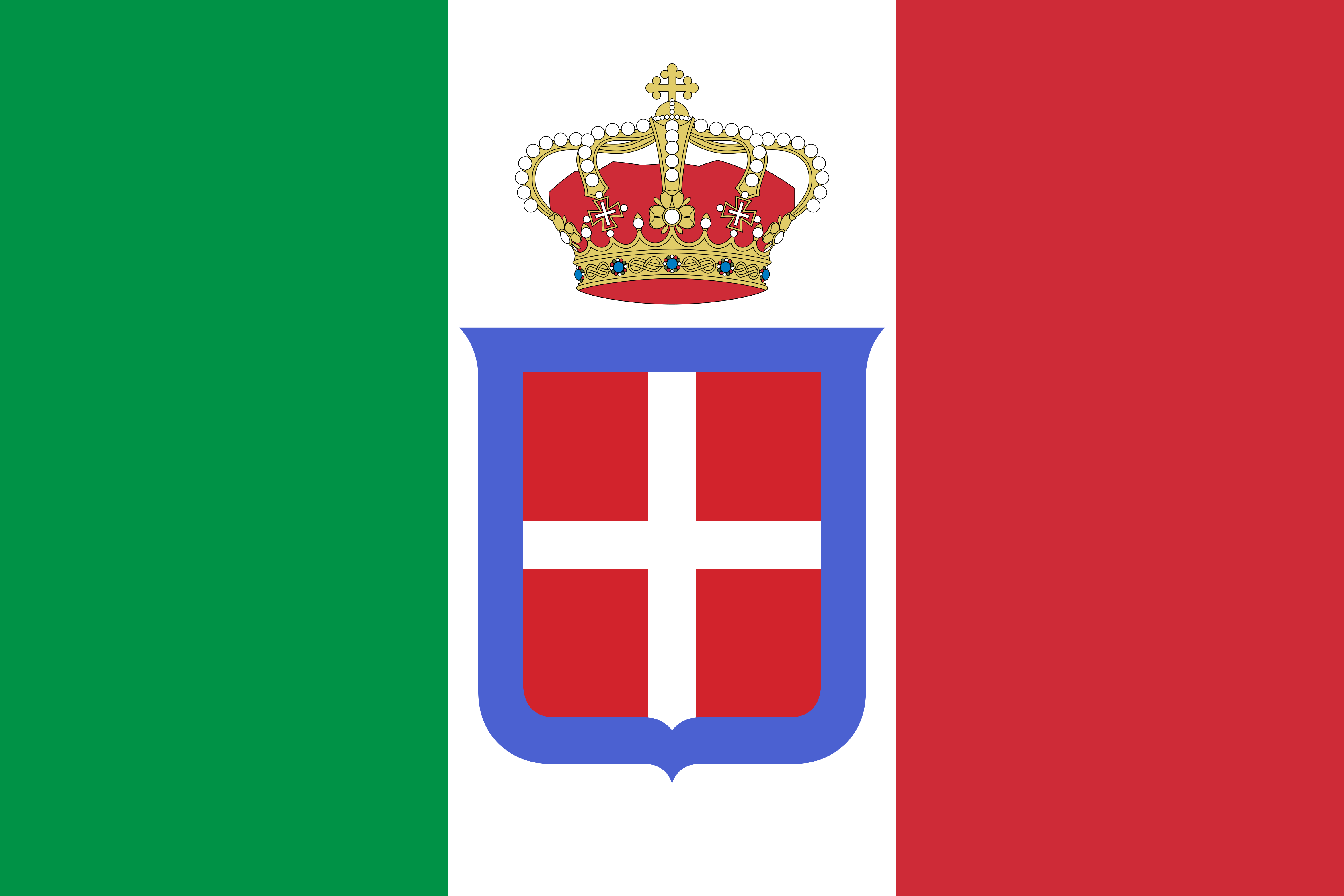 Flag of Italy (1861-1946) crowned.svg