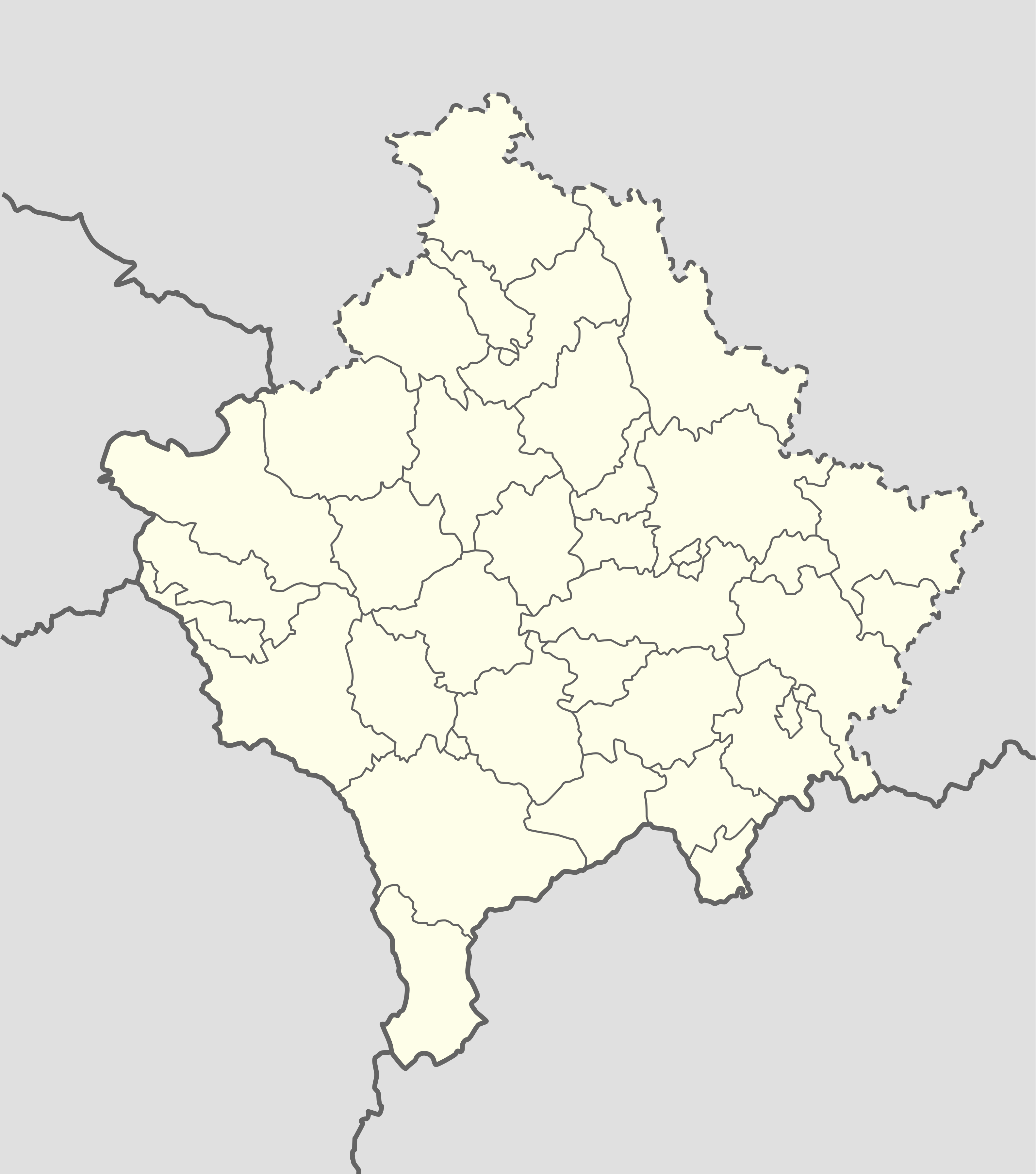 Zračna luka Đakovica na karti Kosovo